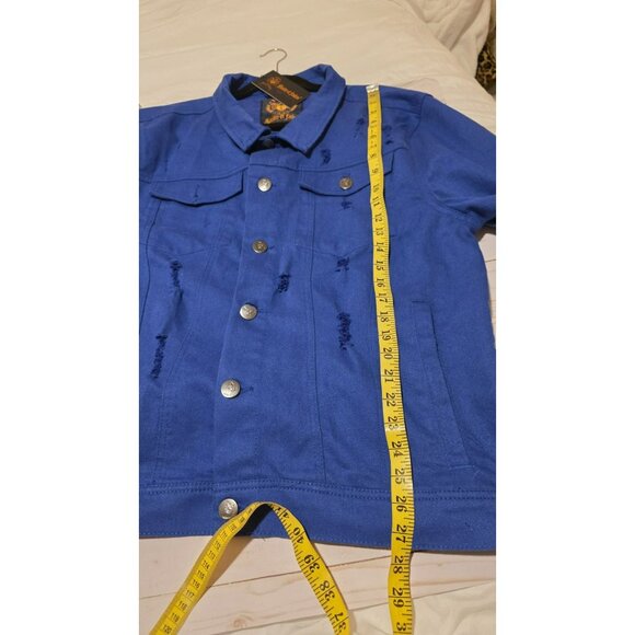 Ministry of Fashion Jean Jacket Womens Plus Size 2X Distress Moto Fall Blue NWT - Picture 9 of 11